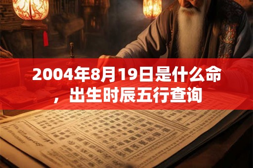 2004年8月19日是什么命，出生时辰五行查询