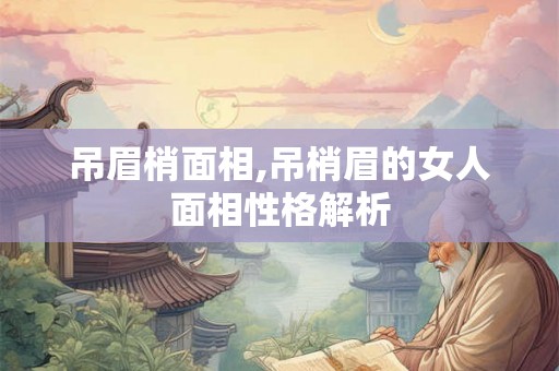 吊眉梢面相,吊梢眉的女人面相性格解析
