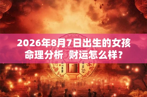2026年8月7日出生的女孩命理分析 财运怎么样? 2026年8月7日出生的女孩命理分析 财运怎么样?