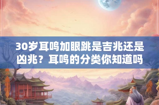 30岁耳鸣加眼跳是吉兆还是凶兆？耳鸣的分类你知道吗？
