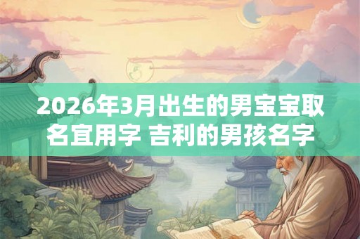 2026年3月出生的男宝宝取名宜用字 吉利的男孩名字