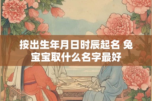 按出生年月日时辰起名 兔宝宝取什么名字最好