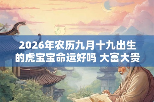 2026年农历九月十九出生的虎宝宝命运好吗 大富大贵吗