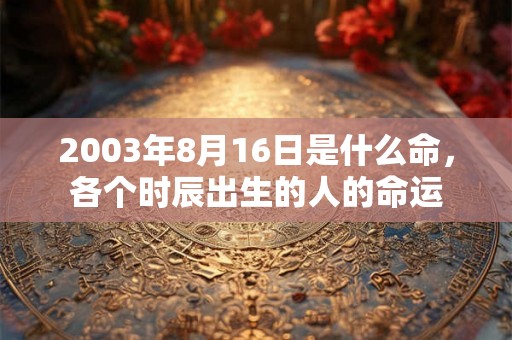 2003年8月16日是什么命,各个时辰出生的人的命运 2003年8月16日是什么命,各个时辰出生的人的命运