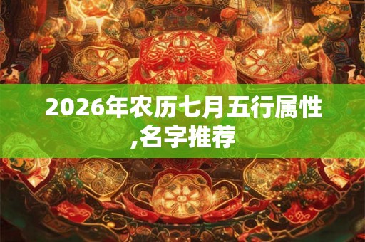 2026年农历七月五行属性,名字推荐