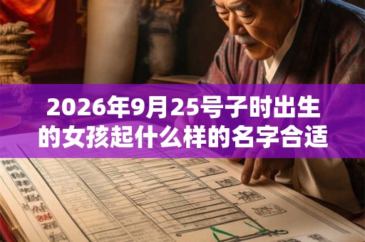 2026年9月25号子时出生的女孩起什么样的名字合适，五行属什么
