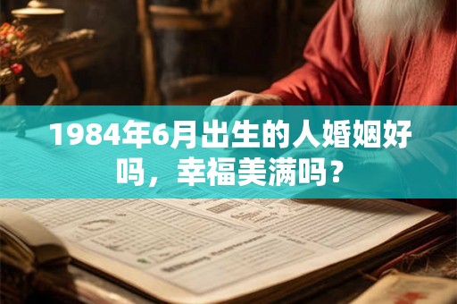1984年6月出生的人婚姻好吗，幸福美满吗？