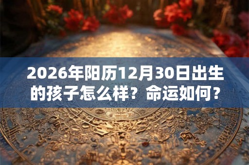 2026年阳历12月30日出生的孩子怎么样？命运如何？