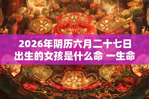 2026年阴历六月二十七日出生的女孩是什么命 一生命理详解