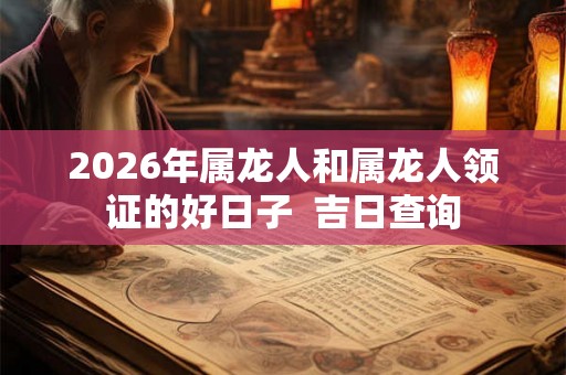 2026年属龙人和属龙人领证的好日子 吉日查询 2026年属龙人和属龙人领证的好日子 吉日查询