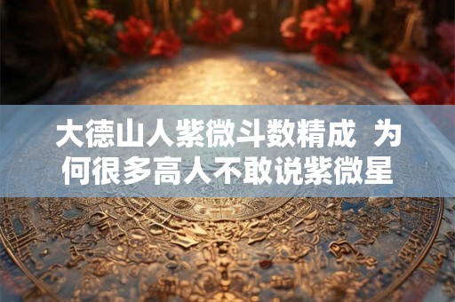 大德山人紫微斗数精成  为何很多高人不敢说紫微星