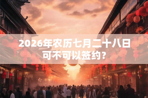 2026年农历七月二十八日可不可以签约？