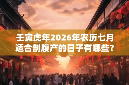 壬寅虎年2026年农历七月适合剖腹产的日子有哪些？