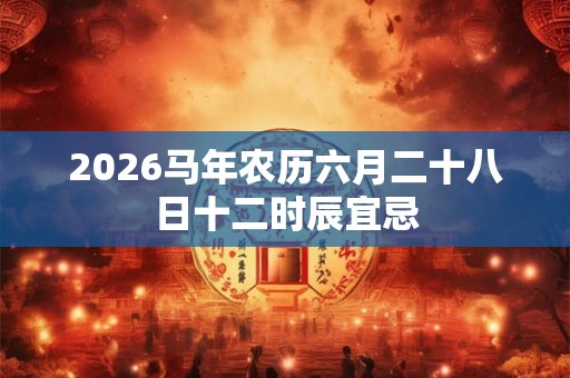 2026马年农历六月二十八日十二时辰宜忌