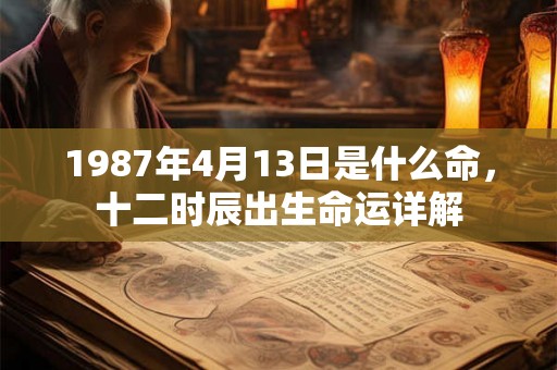 1987年4月13日是什么命，十二时辰出生命运详解