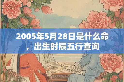 2005年5月28日是什么命，出生时辰五行查询
