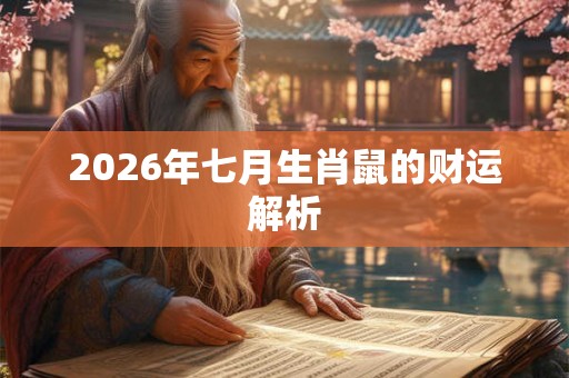 2026年七月生肖鼠的财运解析