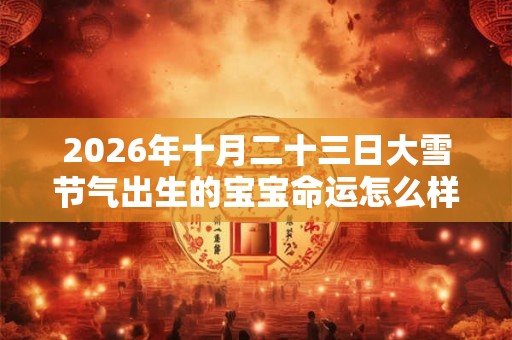 2026年十月二十三日大雪节气出生的宝宝命运怎么样? 2026年十月二十三日大雪节气出生的宝宝命运怎么样?