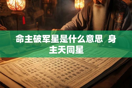 命主破军星是什么意思  身主天同星