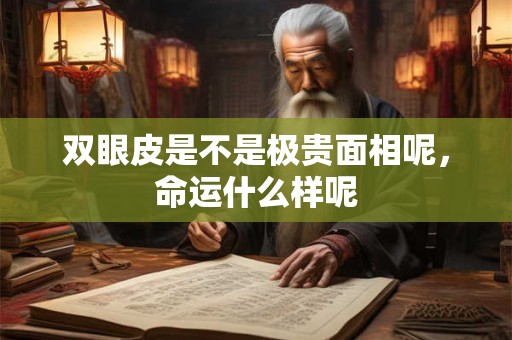 双眼皮是不是极贵面相呢，命运什么样呢
