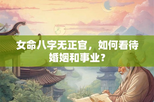 女命八字无正官，如何看待婚姻和事业？
