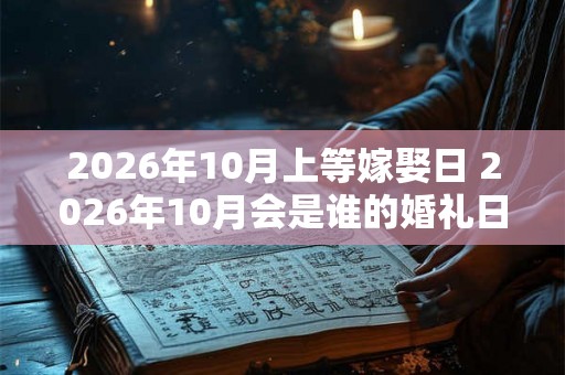 2026年10月上等嫁娶日 2026年10月会是谁的婚礼日 2026年10月上等嫁娶日 2026年10月会是谁的婚礼日