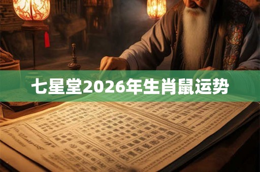 七星堂2026年生肖鼠运势 七星堂2026年生肖鼠运势