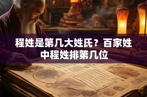 程姓是第几大姓氏?百家姓中程姓排第几位 程姓是第几大姓氏?百家姓中程姓排第几位