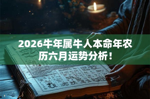 2026牛年属牛人本命年农历六月运势分析！