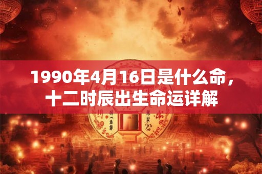 1990年4月16日是什么命，十二时辰出生命运详解