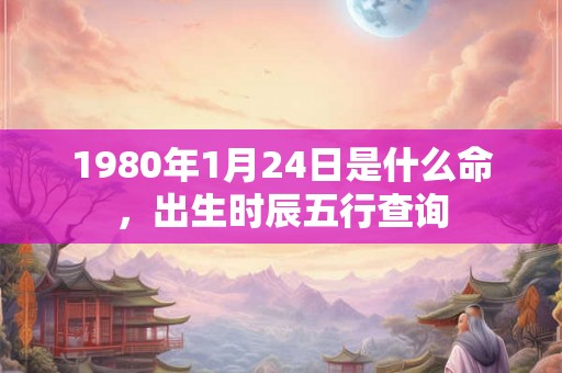 1980年1月24日是什么命，出生时辰五行查询