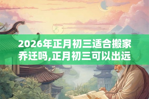 2026年正月初三适合搬家乔迁吗,正月初三可以出远门吗