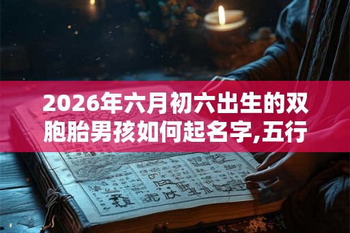 2026年六月初六出生的双胞胎男孩如何起名字,五行属什么？
