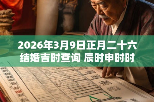 2026年3月9日正月二十六结婚吉时查询 辰时申时时运最佳