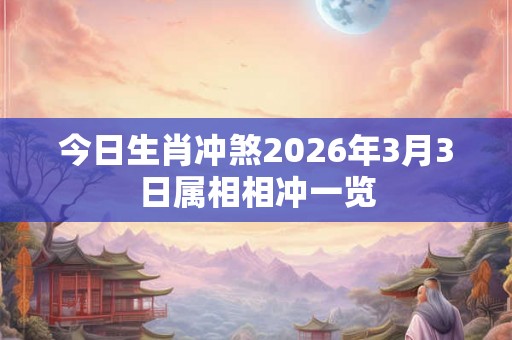 今日生肖冲煞2026年3月3日属相相冲一览 今日生肖冲煞2026年3月3日属相相冲一览