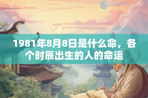 1981年8月8日是什么命，各个时辰出生的人的命运