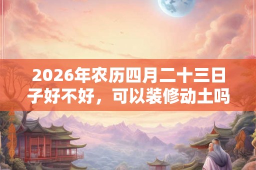 2026年农历四月二十三日子好不好，可以装修动土吗？