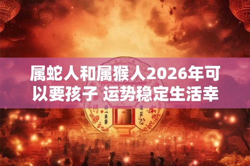 属蛇人和属猴人2026年可以要孩子 运势稳定生活幸福