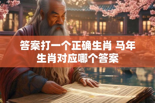 答案打一个正确生肖 马年生肖对应哪个答案