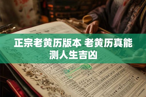 正宗老黄历版本 老黄历真能测人生吉凶