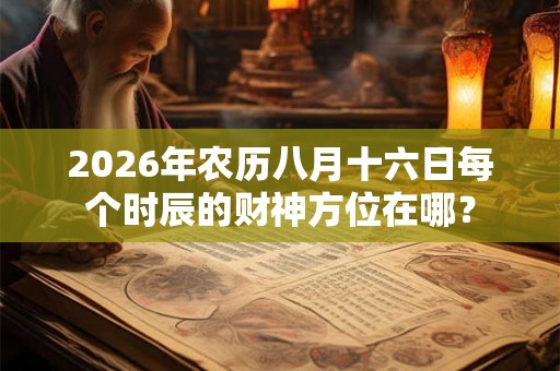 2026年农历八月十六日每个时辰的财神方位在哪？