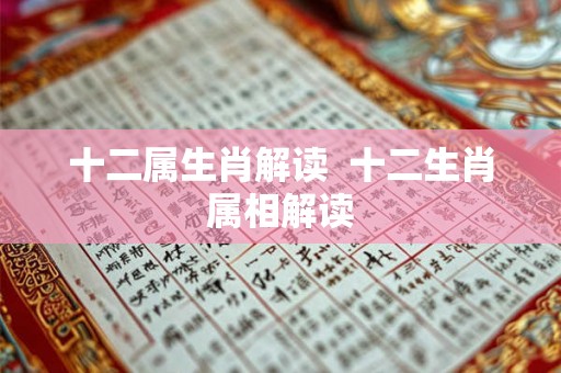 十二属生肖解读  十二生肖属相解读