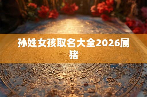 孙姓女孩取名大全2026属猪