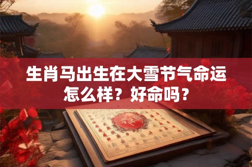 生肖马出生在大雪节气命运怎么样？好命吗？