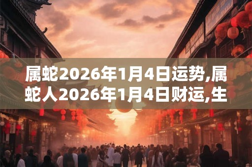 属蛇2026年1月4日运势,属蛇人2026年1月4日财运,生肖蛇2026年1月4日运势