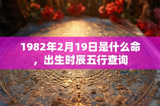 1982年2月19日是什么命，出生时辰五行查询