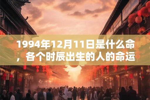 1994年12月11日是什么命,各个时辰出生的人的命运 1994年12月11日是什么命,各个时辰出生的人的命运