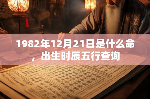 1982年12月21日是什么命，出生时辰五行查询