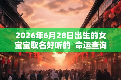 2026年6月28日出生的女宝宝取名好听的 命运查询 2026年6月28日出生的女宝宝取名好听的 命运查询