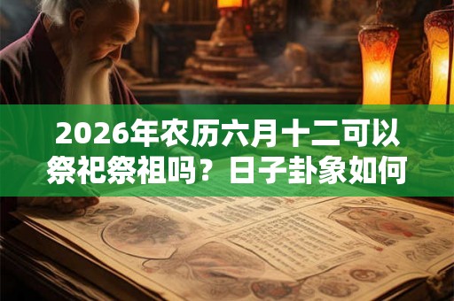 2026年农历六月十二可以祭祀祭祖吗？日子卦象如何？